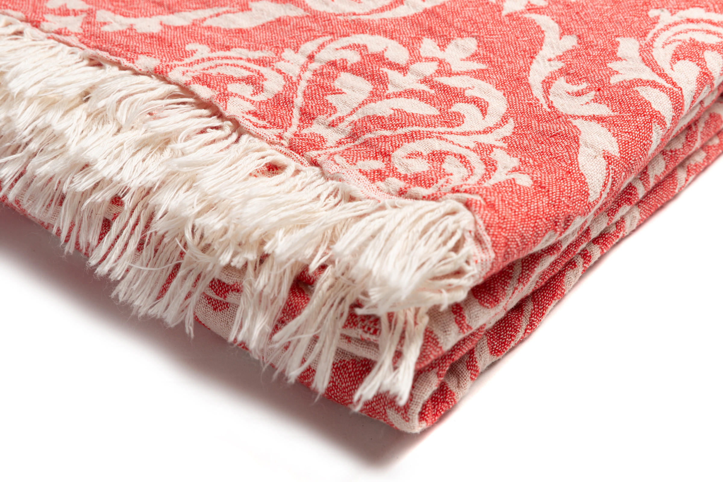 HAMAMTUCH Barok 100% Baumwolle 100x180 Rot - Rot, Textil (180/100cm) - Villa Möbel