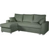 ECKSCHLAFSOFA Teramo grün - Schwarz/Grün, Kunststoff/Textil (235/150cm) - Beautysofa