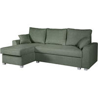 ECKSCHLAFSOFA Teramo grün - Schwarz/Grün, Kunststoff/Textil (235/150cm) - Beautysofa