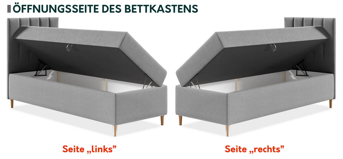 BOXBETT Maja Junior 1, Seite zum Öffnen des Bettkastens: Rechts - Creme/Weiß, Holz (100/200cm) - MIRJAN24