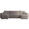 WOHNLANDSCHAFT Scarlo Hellbraun Bouclé-Bezug - Hellbraun/Schwarz, Kunststoff/Textil (312/83/145cm) - Selsey