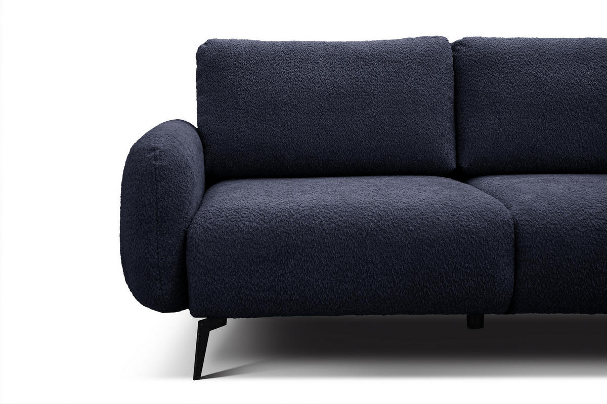 SOFA FEBE 3-Sitzer, marineblau - Schwarz/Dunkelblau, Holz/Textil (190/82/96cm) - Courtois Laville