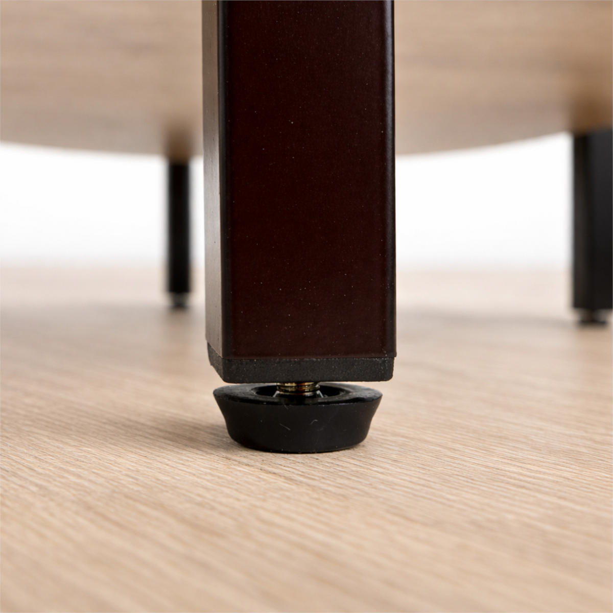 BEISTELLTISCH Holzoptik Metall Dunkelbraun Schwarz rund 45×62×40 cm - Dunkelbraun/Schwarz, Holzwerkstoff/Metall (45/45/62cm) - Begryf