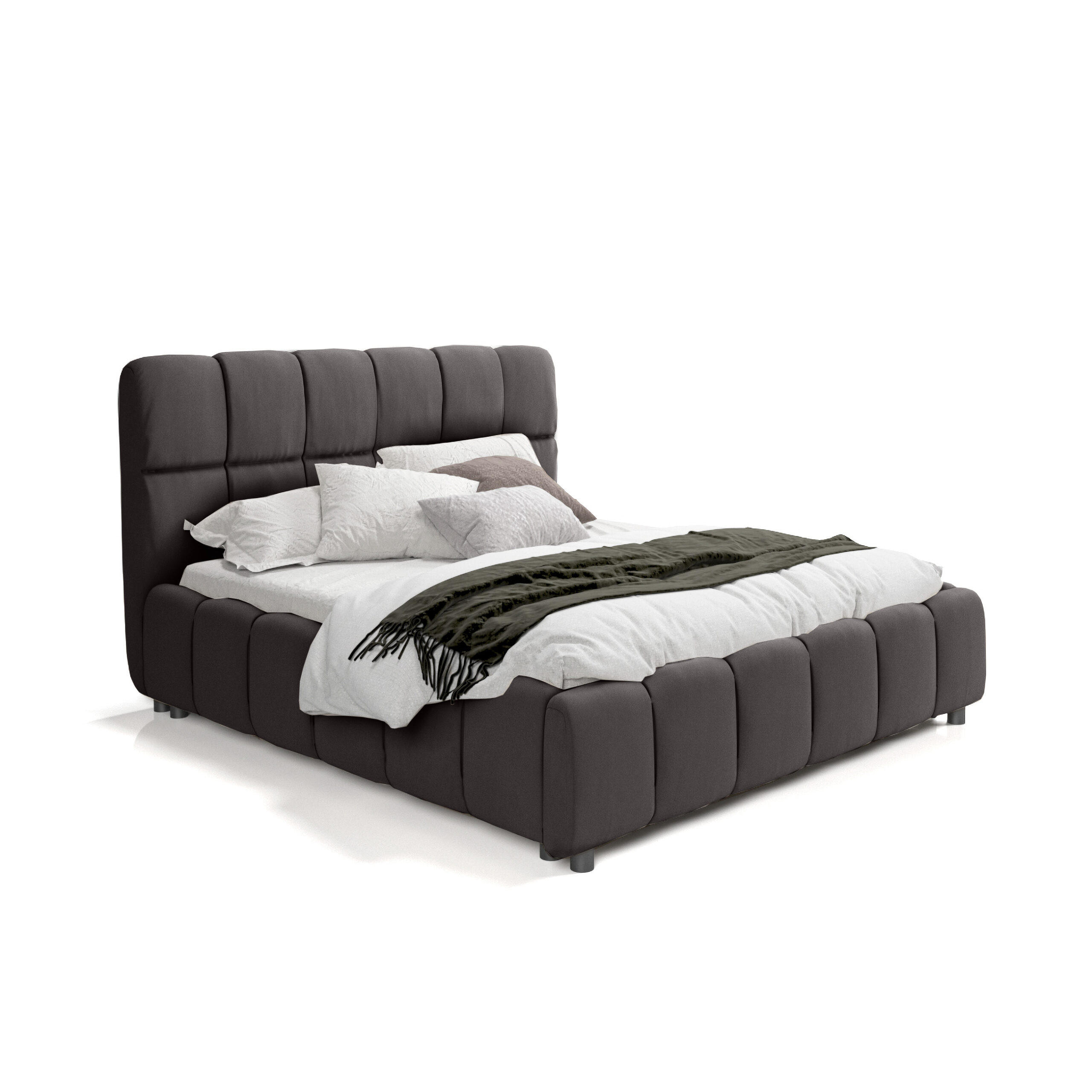 POLSTERBETT Egeris 160x200 cm, Dunkelgrau - Dunkelgrau, Textil (160/200cm) - Fedve