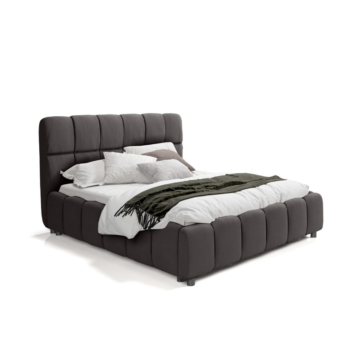 POLSTERBETT Egeris 160x200 cm, Dunkelgrau - Dunkelgrau, Textil (160/200cm) - Fedve