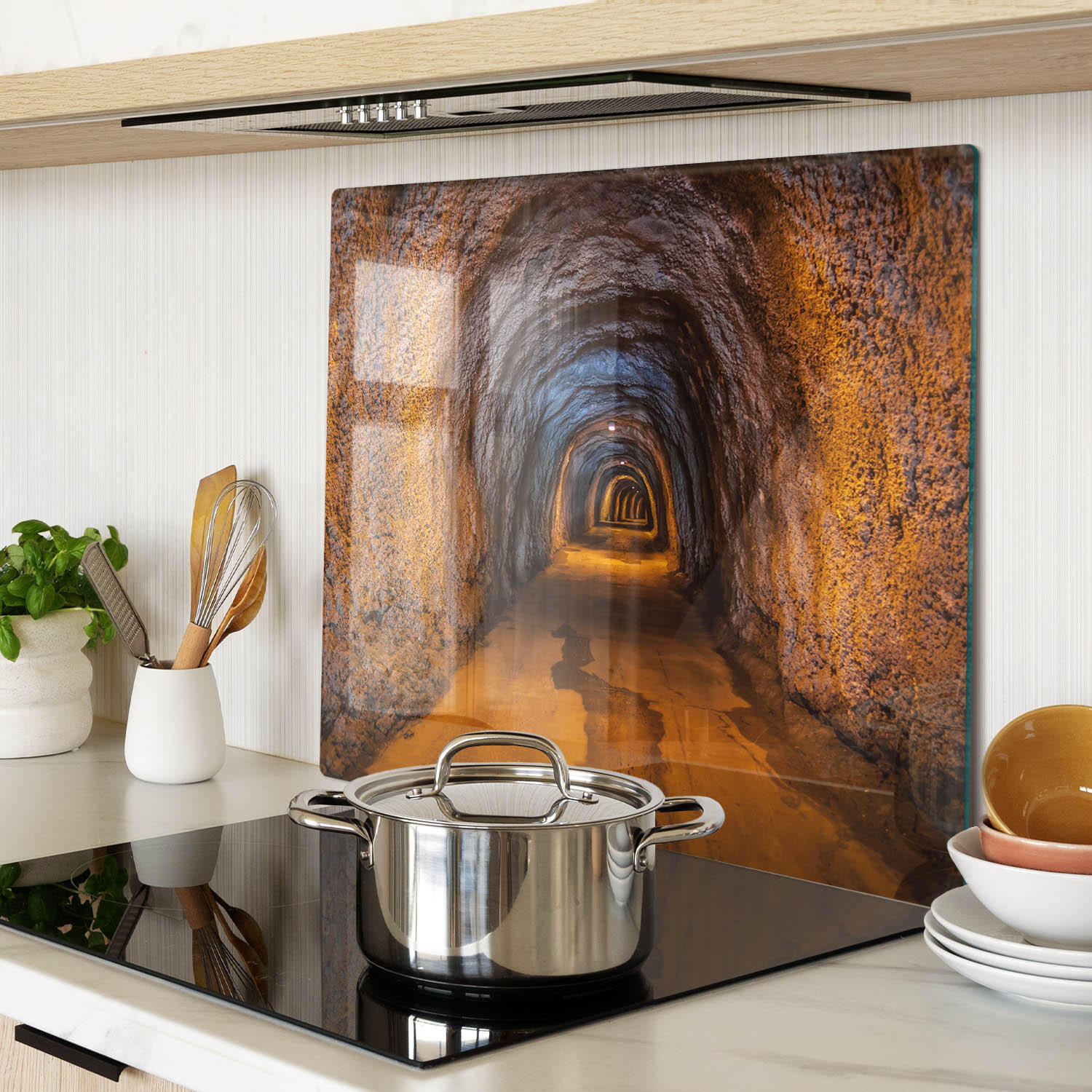 GLASPLATTE 60x52 cm Tunnel - Orange, Glas (60/0.4/52cm) - TULUP