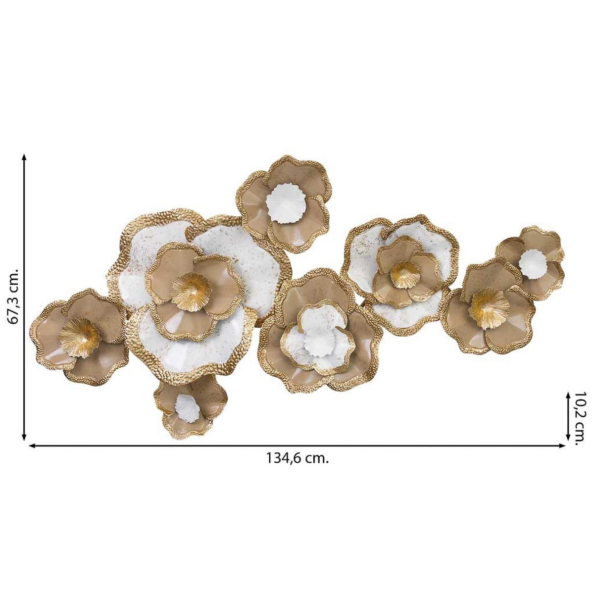 WANDDEKO-OBJEKT aus Metall, 135x67x10cm - Goldfarben, Metall (134.6/10.2/67.3cm) - Wanderlust