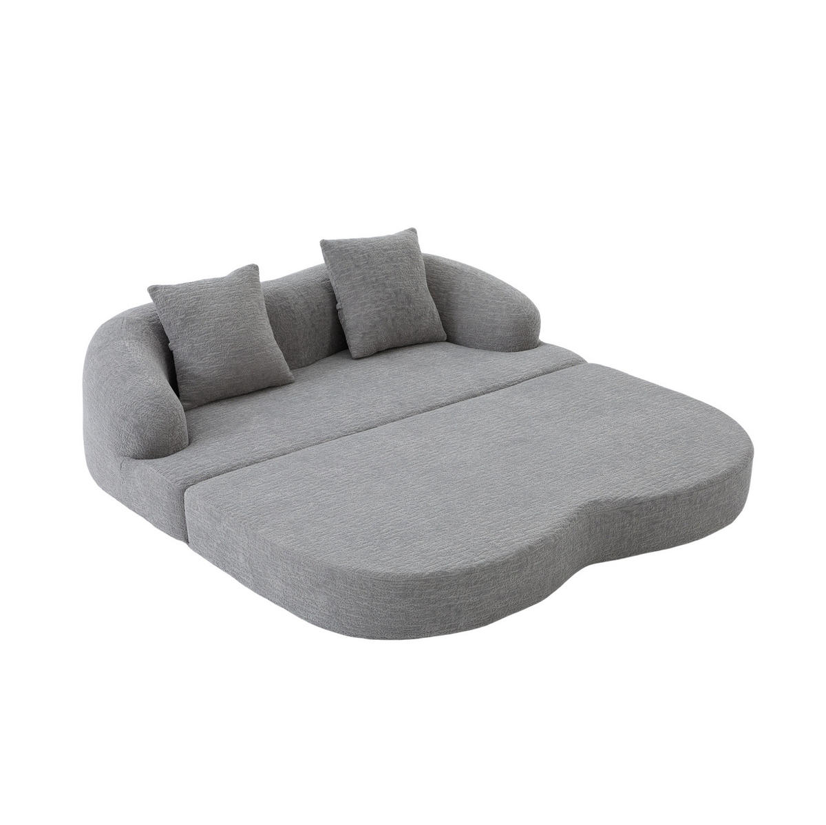 SCHLAFSOFA 157/84/65 cm aus Chenille mit Klappfunktion Hellgrau - Hellgrau, Textil (84/65/157cm) - Modenvie
