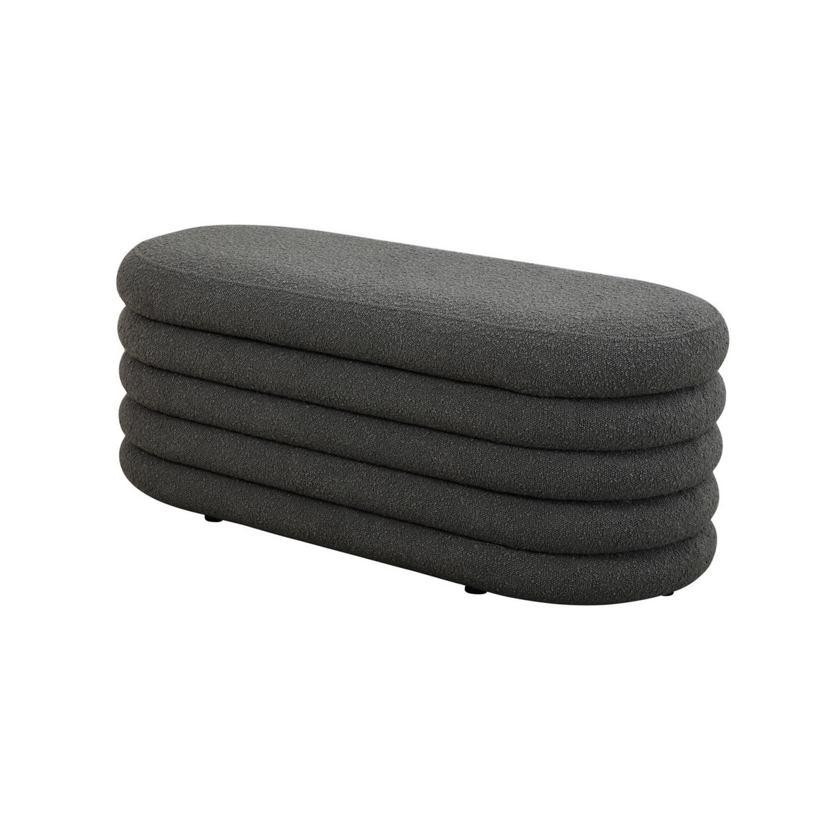 HOCKER BLOSSOM XL mit Aufbewahrung Boucle Dunkelgrau - Anthrazit, Textil (45/42/108cm) - SVITA