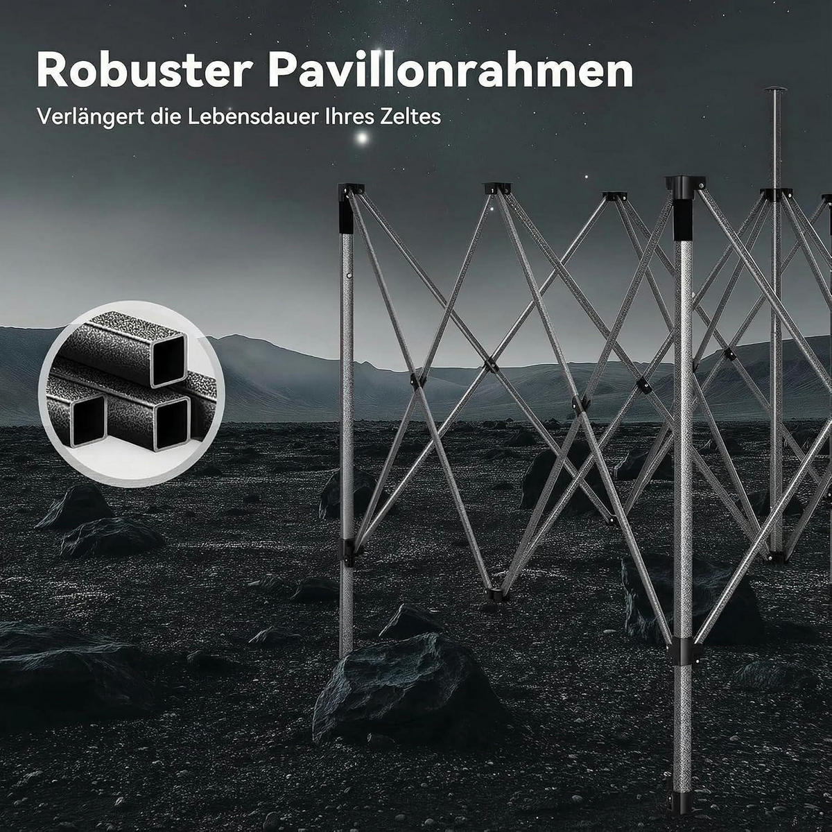 FALTPAVILLON 3x4.5m Wasserdicht UV Schutz 50+ mit 4 Seitenteilen Weiß - Weiß, Metall (305/323/457cm)