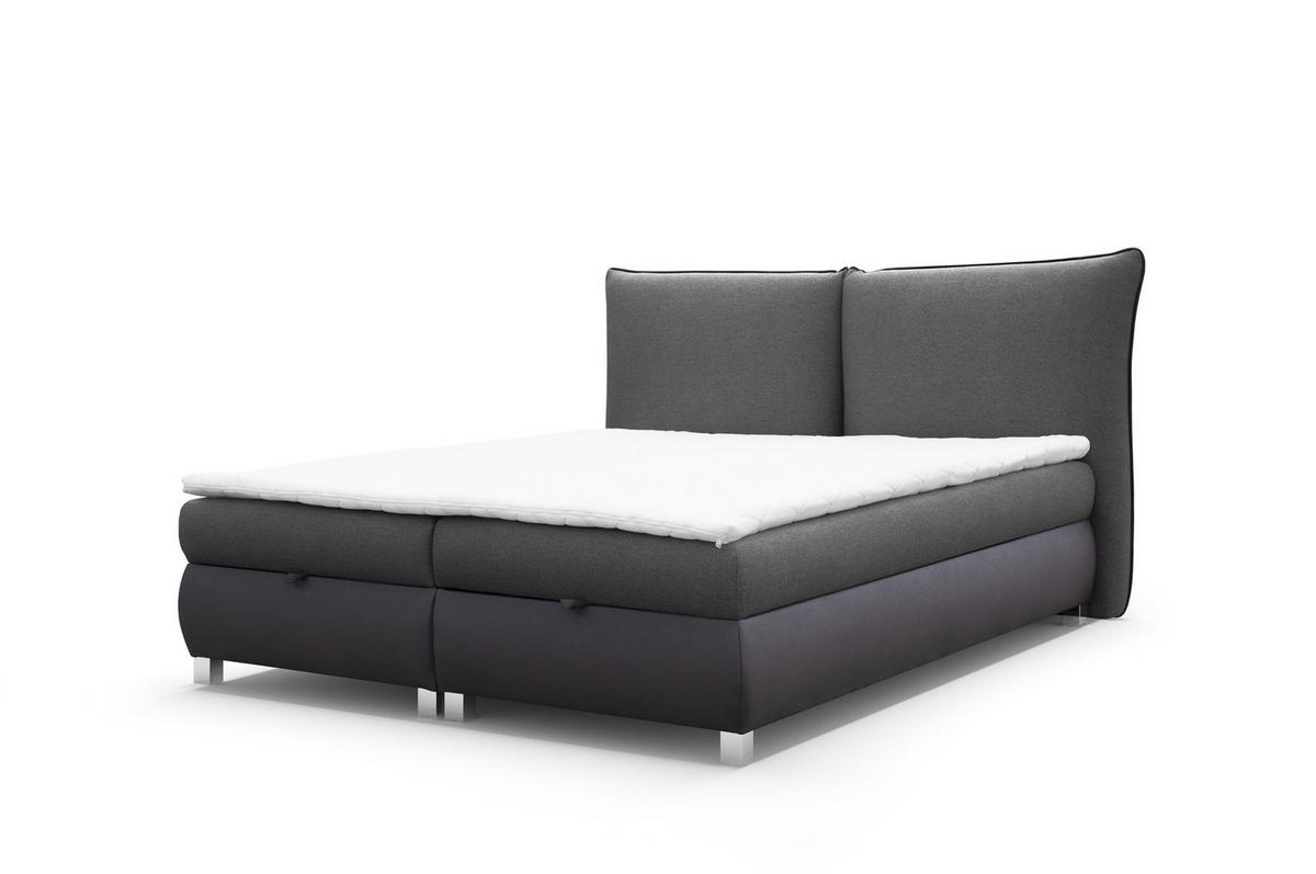 BOXBETT Valentin In Neve - Beige, Holzwerkstoff/Textil (200/200cm) - Fun Möbel