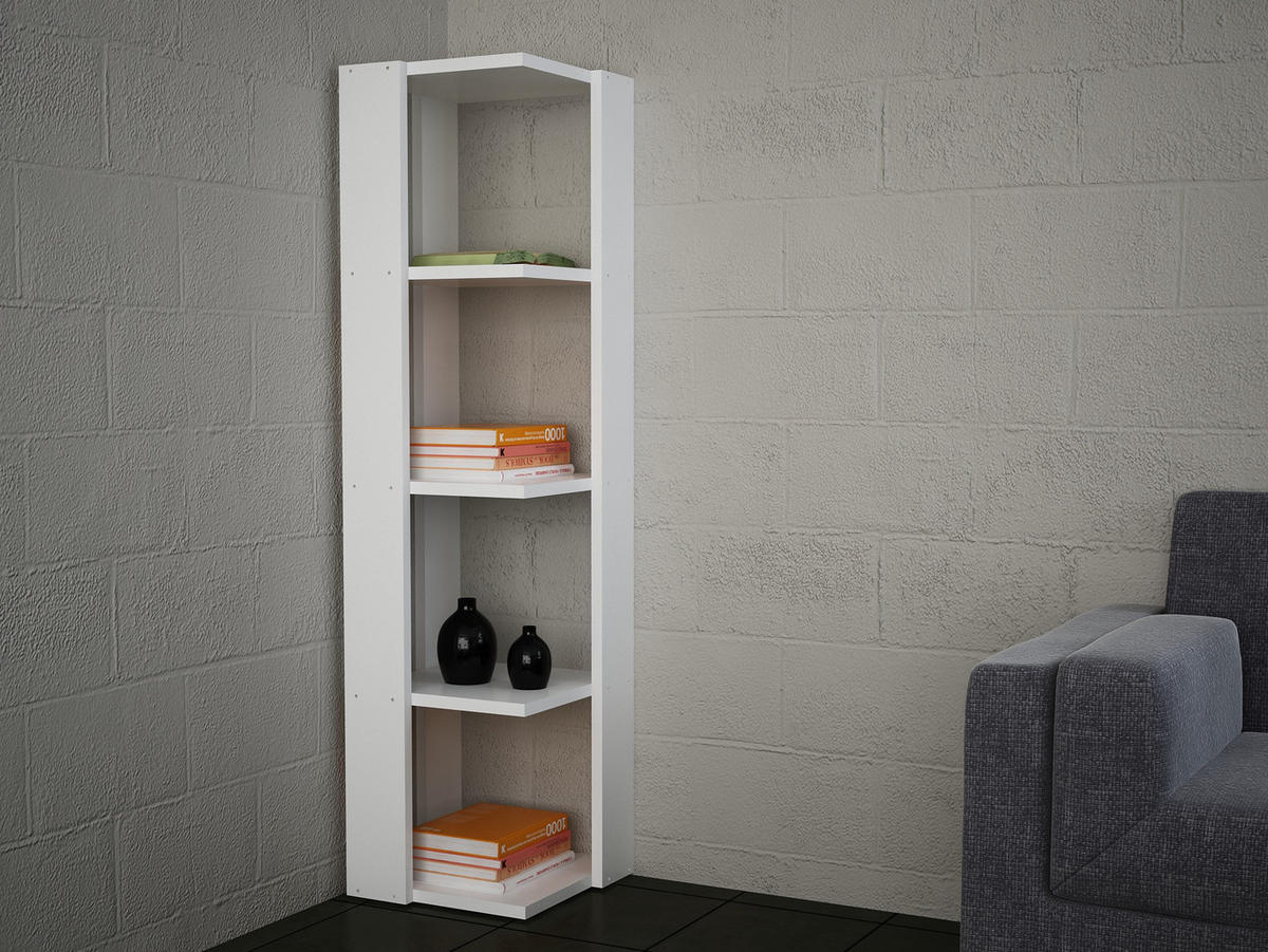 ECKREGAL Bücherregal Venita Weiß - Weiß, Holzwerkstoff (31.3/120/31.3cm) - moebel17