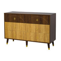 KOMMODE DE-37554 120/40/81 cm mit 6 Schubladen Natur - Walnussfarben/Naturfarben, Holzwerkstoff (120/81/40cm) - ComfortXL
