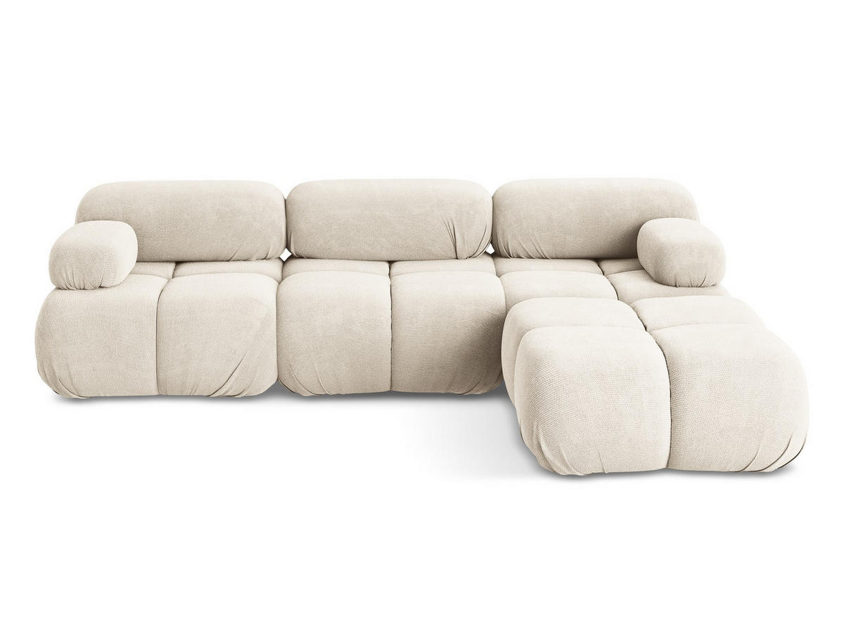 ECKSOFA Beidseitig Chenille Stoff Beige - Beige/Creme, Kunststoff/Textil (285/191cm) - Makamii