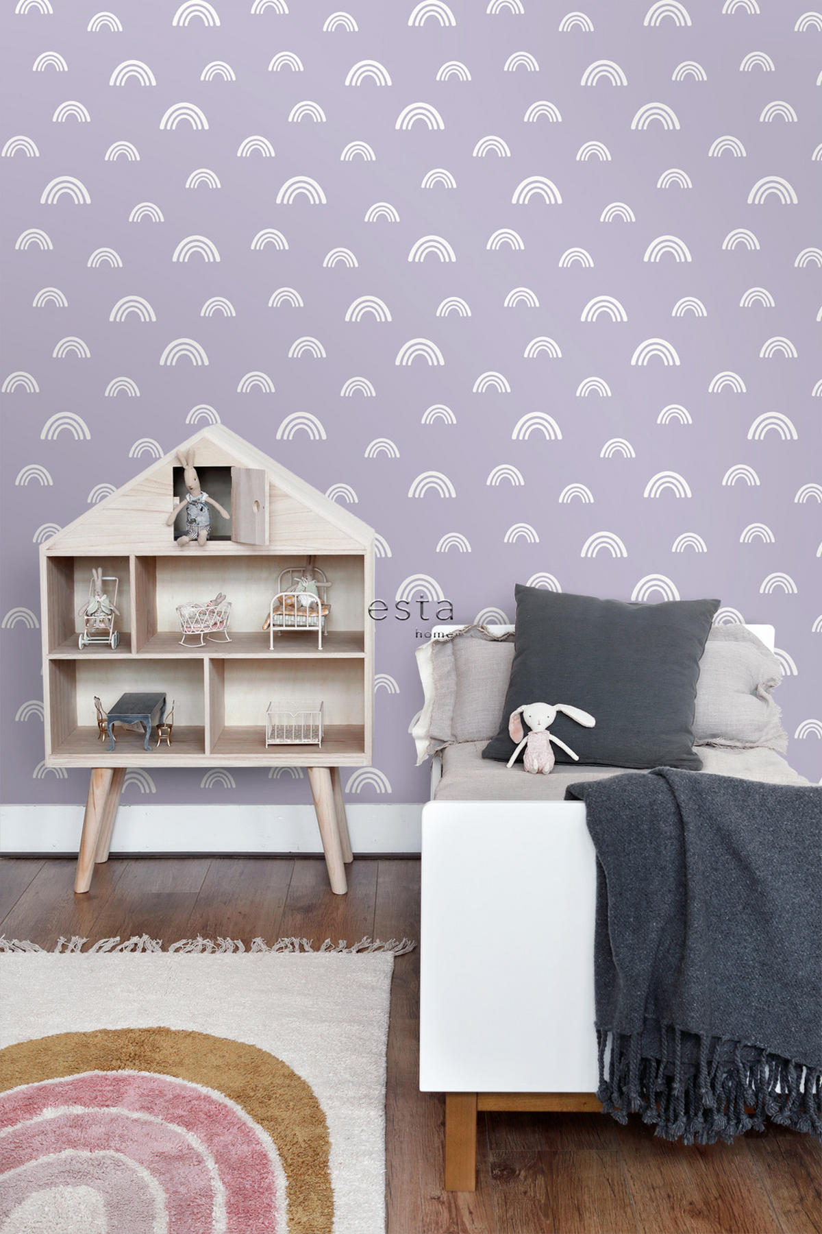 TAPETE Regenbogen 50 x 900 cm - Lila, Papier (50/0.1cm) - ESTAhome