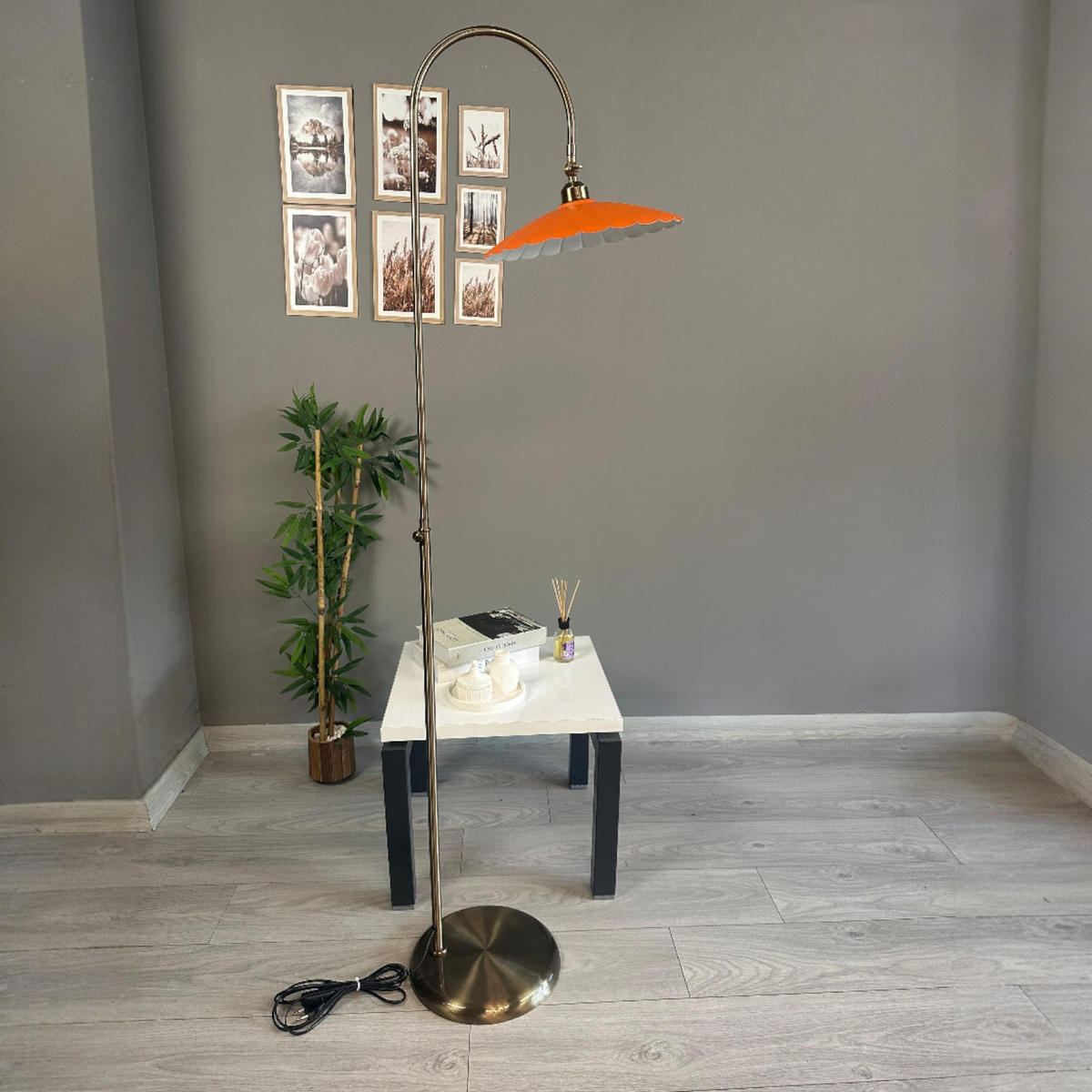 STEHLAMPE Axelor 170 Cm - Orange, Metall (30/30/170cm) - Bamyum