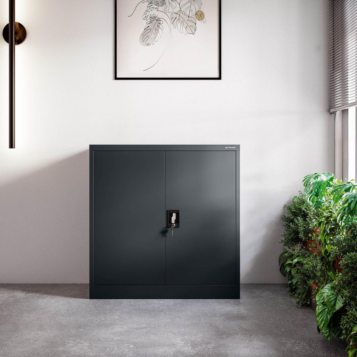 METALLSCHRANK Beata - Anthrazit, Metall (90/93/40cm) - Jan Nowak