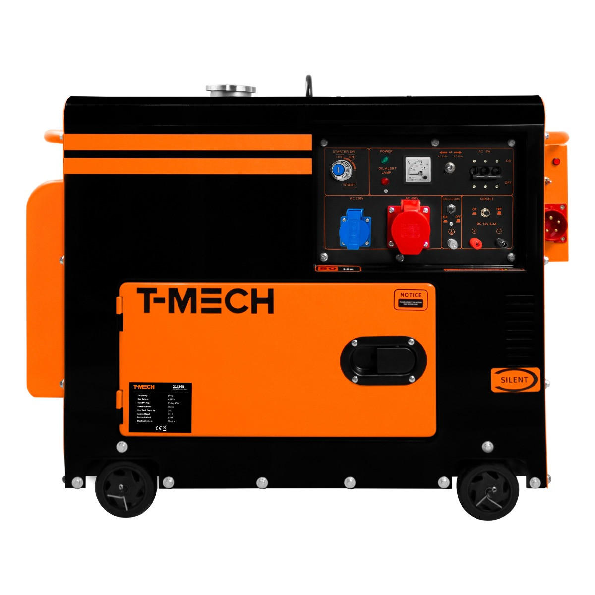 DIESEL-GENERATOR Stromerzeuger Dreiphasig 400 V, Geräuschlos - Orange, Metall (53/92/1cm)