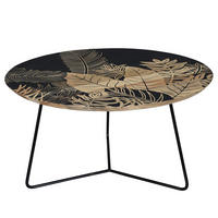 COUCHTISCH - Mango massiv / Metall - Mango / Schwarz - Schwarz/Braun, Holz/Metall (80/80/45cm) - home24