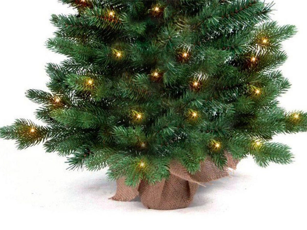 WEIHNACHTSBAUM künstliche grüne Tanne Bernard 60 cm mit LED-Beleuchtung - Grün, Kunststoff/Stein (40/60cm) - LAALU