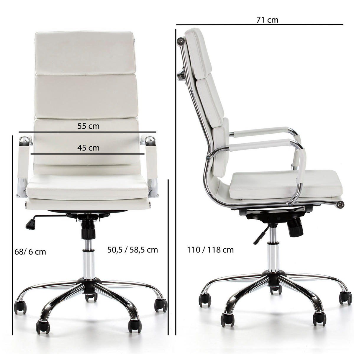 SCAUN ROTATIV Morgan cu funcție de pat, alb - alb, blană (71/110/54cm) - VS Venta-stock