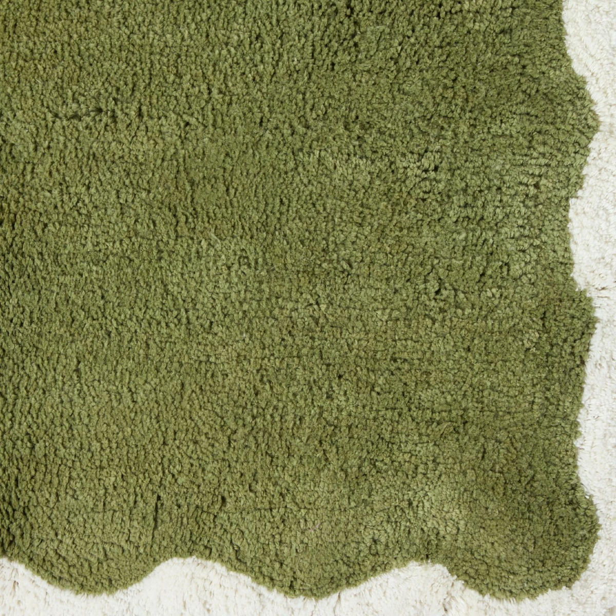 BADLÄUFER Wellenrand 40/100 cm, 100 % Baumwolle - Grün, Textil (40/100cm) - Homescapes