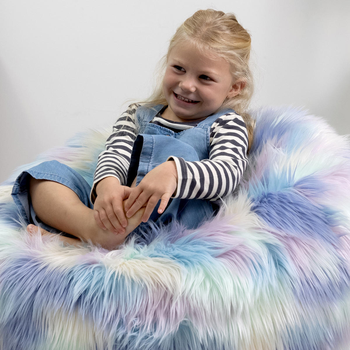 SITZSACK aus Kunstfell für Kinder - Blau, Kunststoff (65/45/65cm) - icon