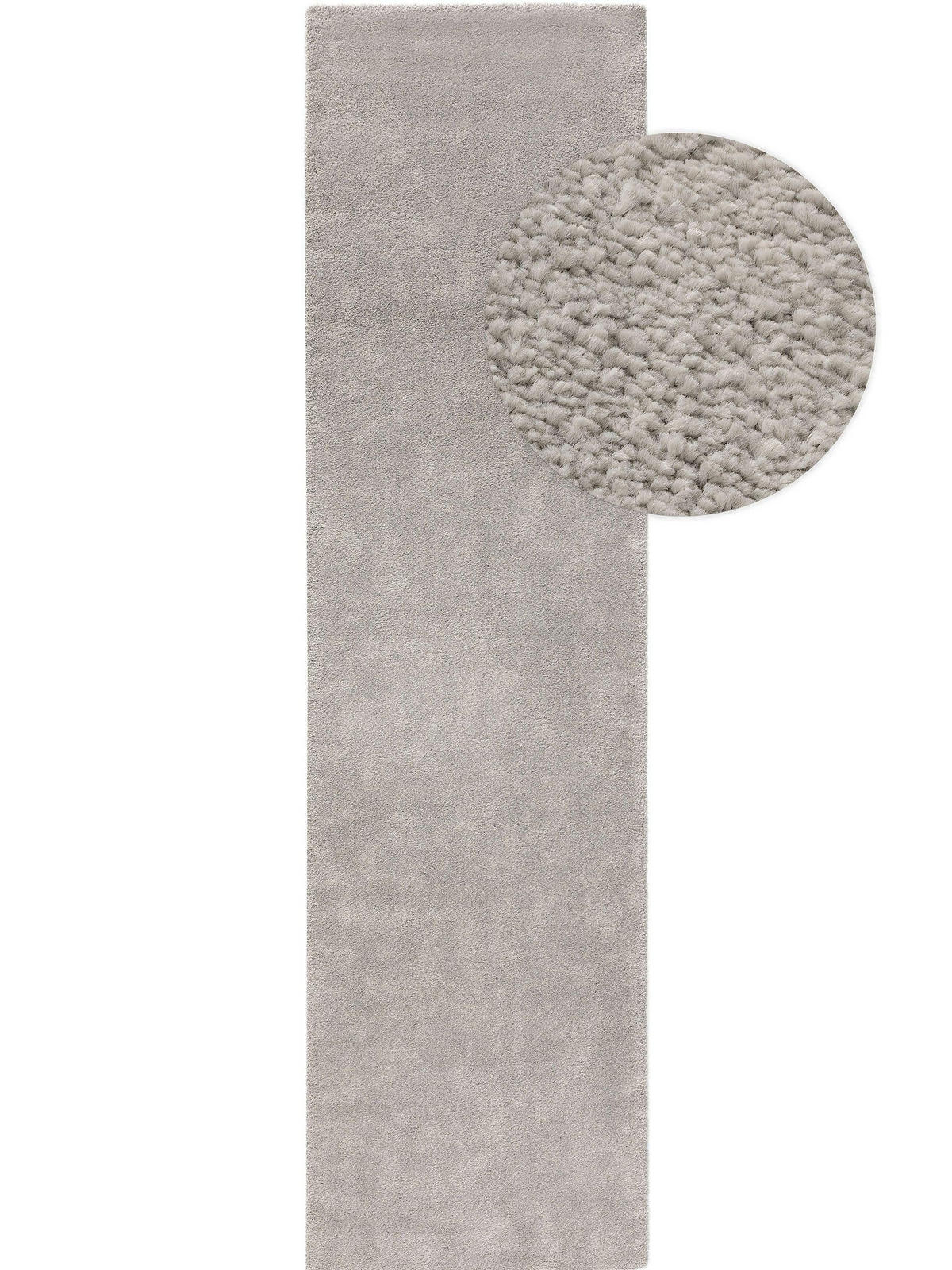 LÄUFER Tacoma Hellgrau 80x300 cm - Hellgrau, Textil (80/300cm) - benuta Nest