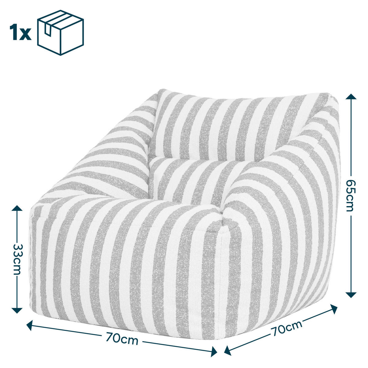 SITZSACK Sessel Natalia Bouclé - Grün, Textil (70/65/70cm) - icon