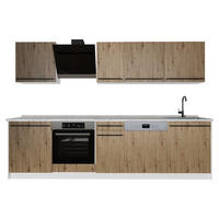 KÜCHENZEILE R-Line, Artisan-Eiche/Weiß, 280 cm Arbeitsplatte Marmor - Eiche Artisan/Weiß, Holzwerkstoff (280/206.8/60cm) - Vicco