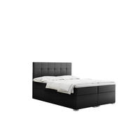 BOXBETT Mit Matratze Und Bettkasten LINDT Stoff Velvet 200x200 cm Dunkelgrau H3-Bonell - Dunkelgrau, Holz (200/200cm) - Kaiser Möbel