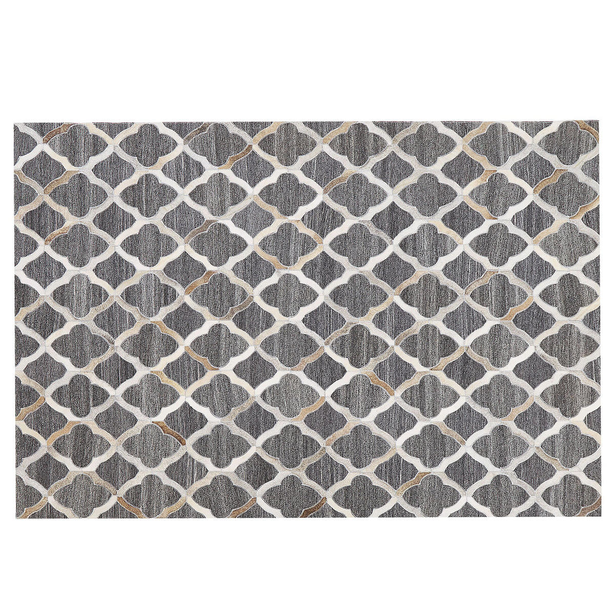 PATCHWORK-TEPPICH Rolunay 200/140 cm - Grau, Fell (140/200cm) - Beliani