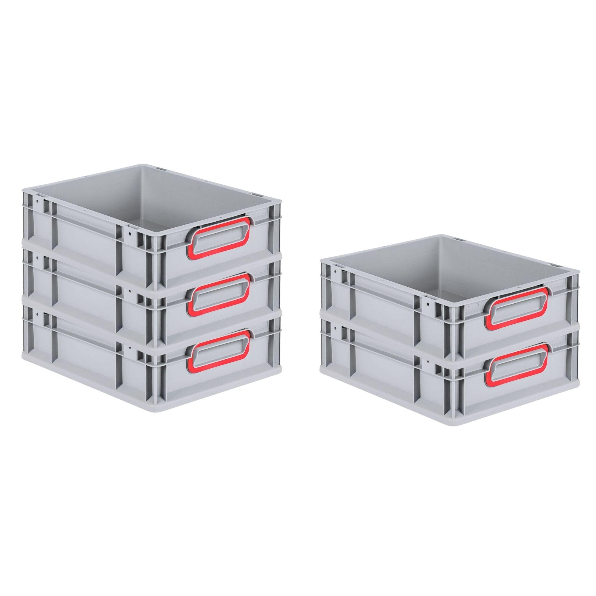 EUROBOX 5x Nextgen Color 12x30x40cm 11 Liter Griffe Rot Geschlossen - Rot, Kunststoff (30/12/40cm) - PROREGAL