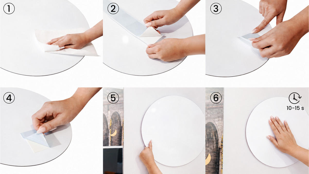 RUNDE Magnetplatte SLIMboard weiß 80 cm Durchmesser - rahmenlose weiße Tafel - Weiß, Metall (80/80/0.3cm) - ALLboards