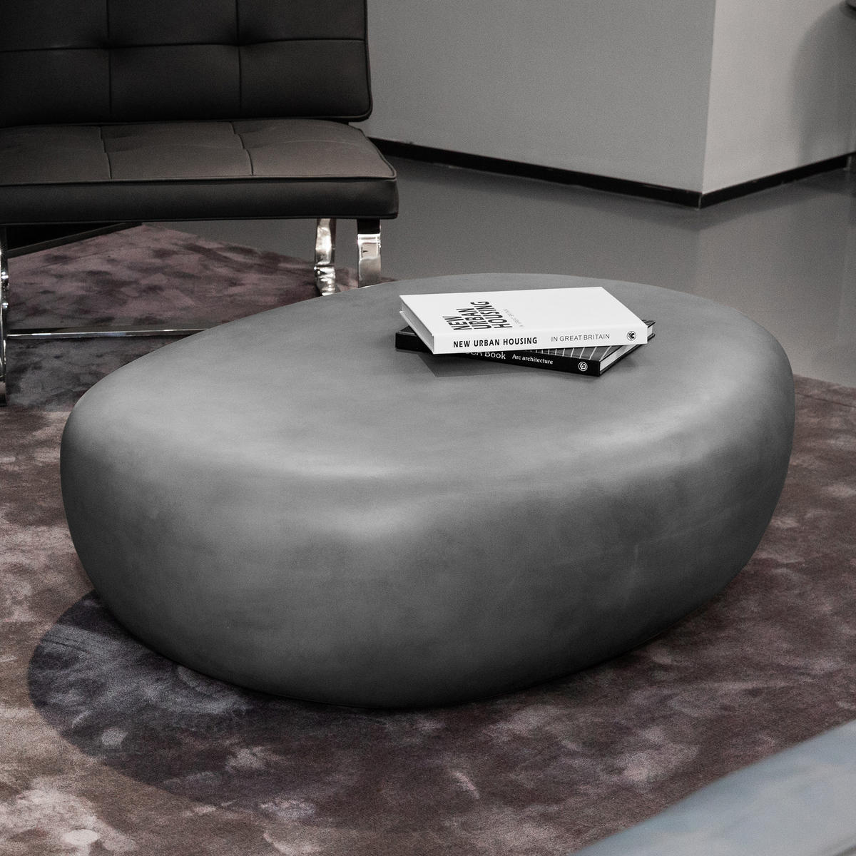 COUCHTISCH HAWAII Steinform Groß aus Beton 121 x 90 x 35 cm - Grau, Naturmaterialien (90/121/35cm) - Elementi