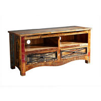 TV-BOARD Altholz 121x45x56 mehrfarbig lackiert NATURE OF SPIRIT #114 - Multicolor, Holz (45/56/121cm) - Massivmoebel24