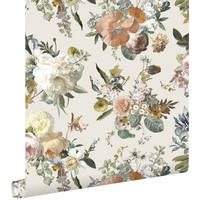 TAPETE Blumenmuster 53 cm x 10.05 m - Beige, Papier (53/1000cm) - ESTAhome