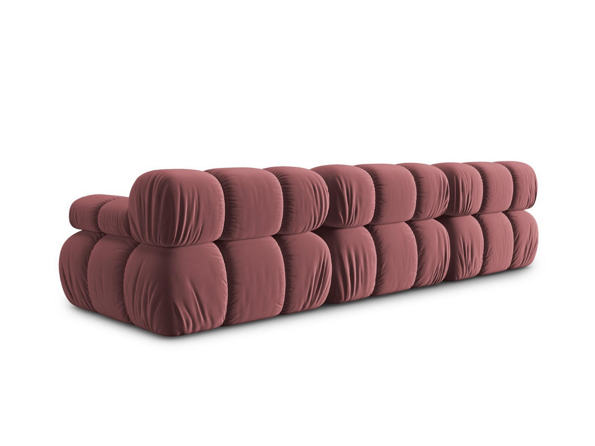 MODULARES-SOFA Bellis aus Samt rosa 3 Sitzplätze - Pink, Textil (94/63/282cm) - Micadoni