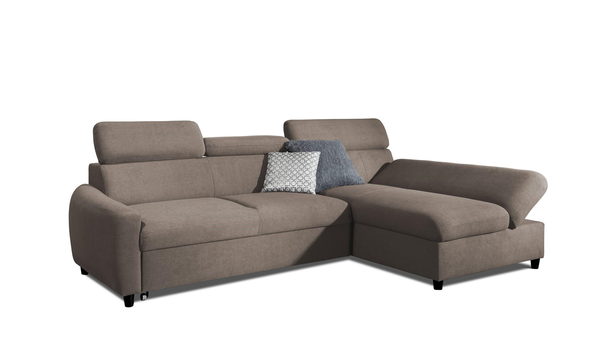 ECKSOFA Schlafsofa Anton Xs In Esito - Taupe, Holzwerkstoff/Textil (260/170cm) - Fun Möbel