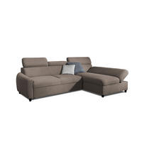 ECKSOFA Schlafsofa Anton Xs In Esito - Taupe, Holzwerkstoff/Textil (260/170cm) - Fun Möbel