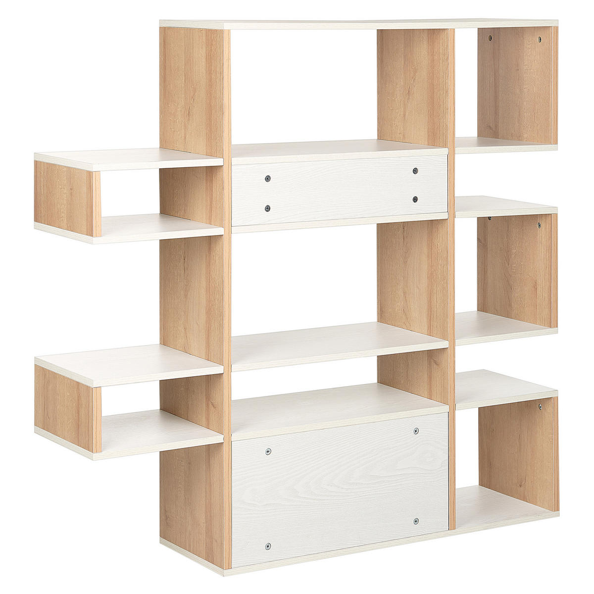 BÜCHERREGAL Fächer Amarilo - Hellbraun, Holzwerkstoff (90/120/30cm) - Beliani