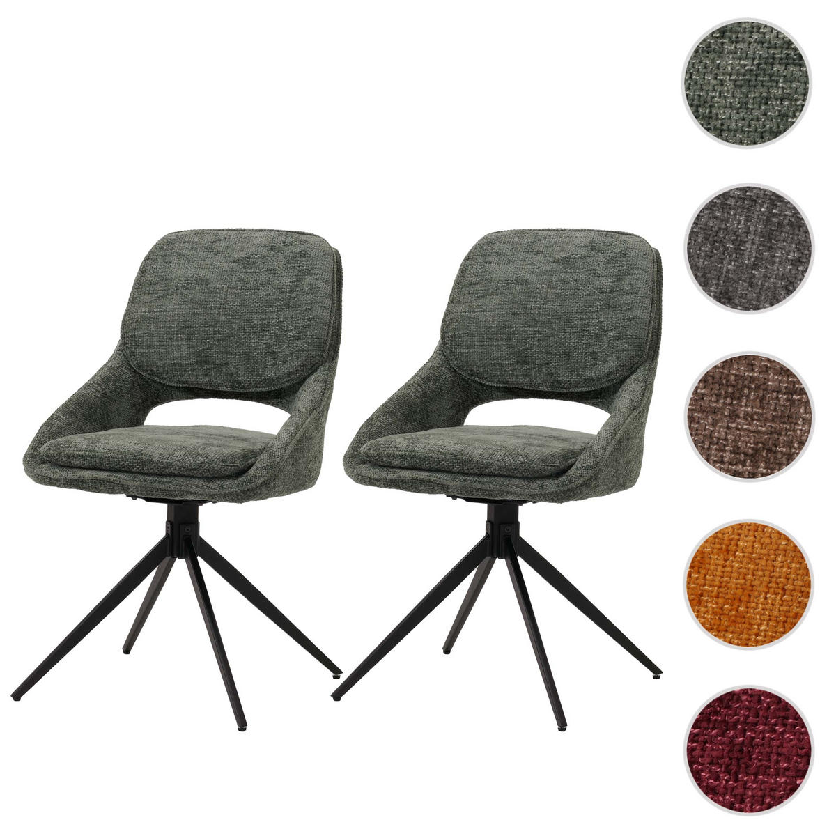 ESSZIMMERSTUHL Grün 2er-Set - Grün, Textil (55/87/55cm) - MCW