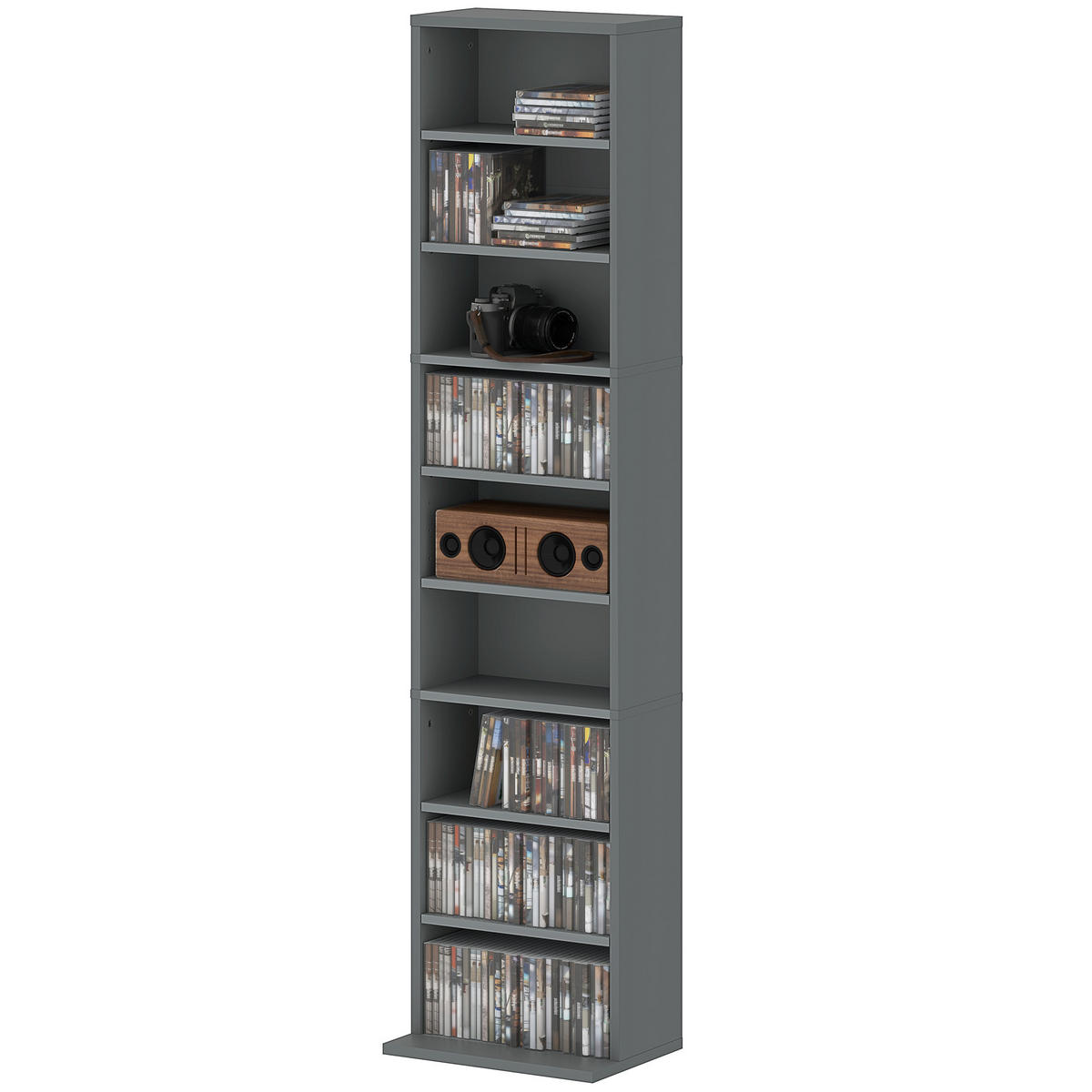 CD-REGAL Grau 33/24/140 cm - Grau, Holzwerkstoff (24/140/33cm) - PANGIVO