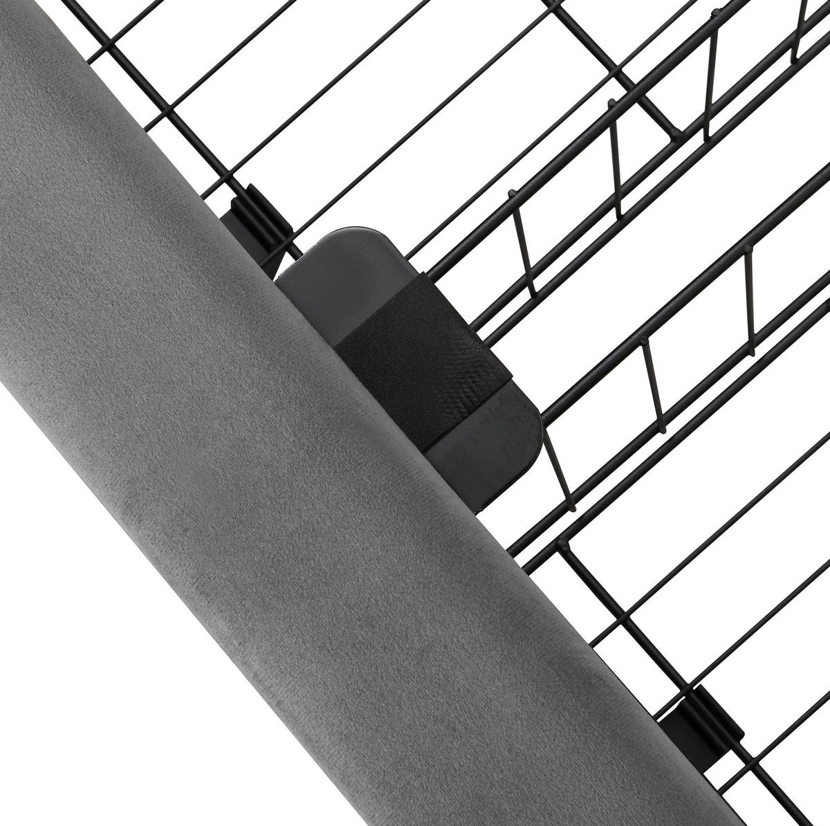 POLSTERBETT 140/190 cm grau aus Samt mit Stauraum - Grau, Textil (140/190cm) - OKMYHOME