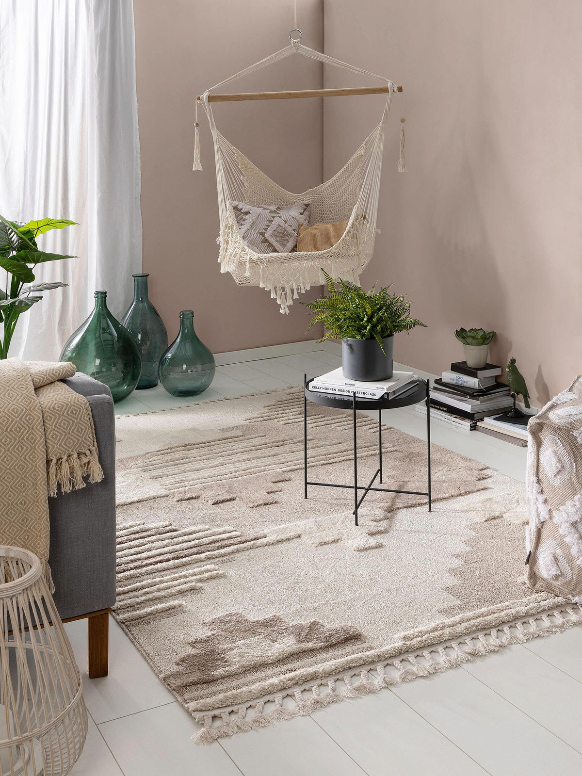 TEPPICH Oyo Cream/Beige 120x180 cm - Creme, Textil (120/180cm) - benuta Pop