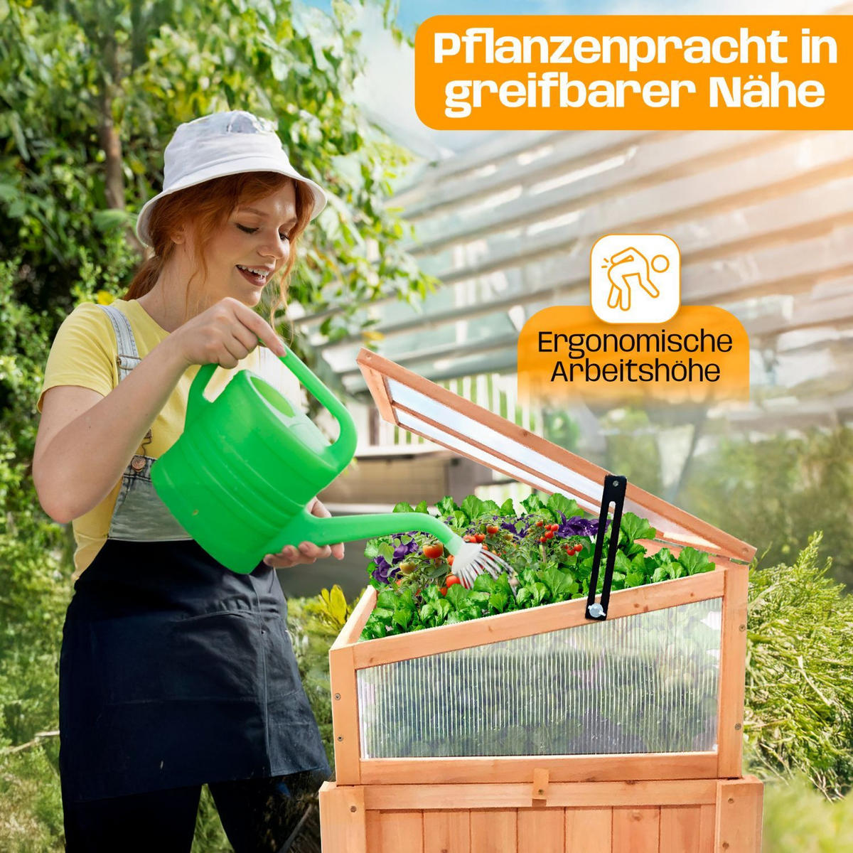 FRÜHBEETAUFSATZ auch für Hochbeet 120/40/30 cm - Braun, Holz (40/30/120cm) - Coemo