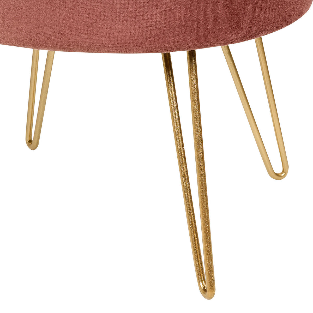 HOCKER Silas 42/42/44 cm - Pink, Textil (42/44/42cm) - Beliani
