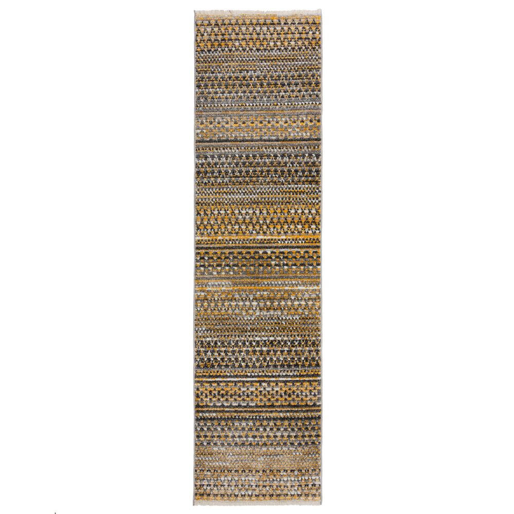 TEPPICH Streifen-Design, strapazierfähig PERRAN, Senfgelb 60x230 cm - Currygelb, Textil (60/230cm) - KADIMA DESIGN