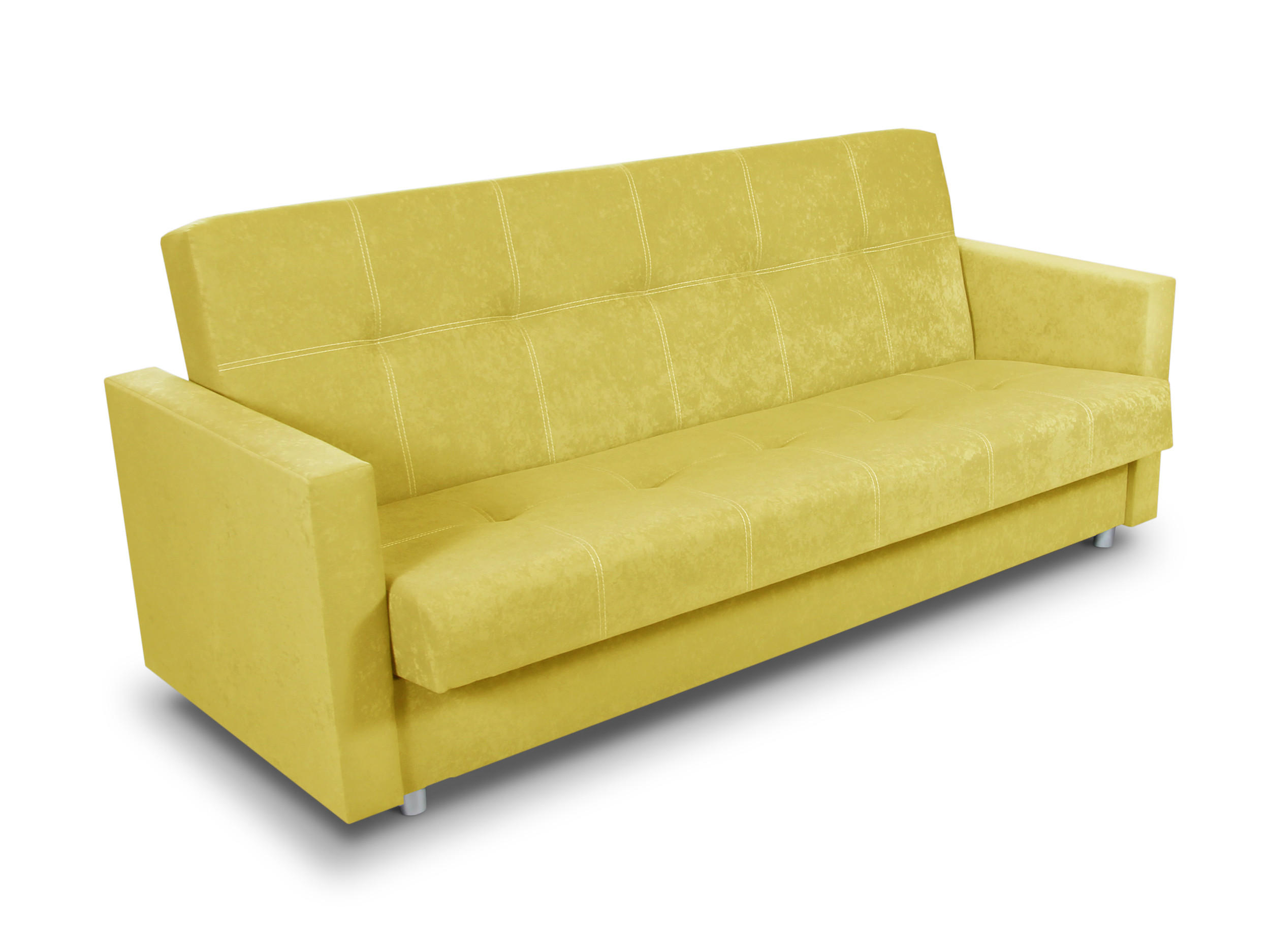 SCHLAFSOFA Dave - Gelb/Silberfarben, Holz/Kunststoff (211/90/87cm)