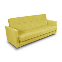 SCHLAFSOFA Dave - Gelb/Silberfarben, Holz/Kunststoff (211/90/87cm)